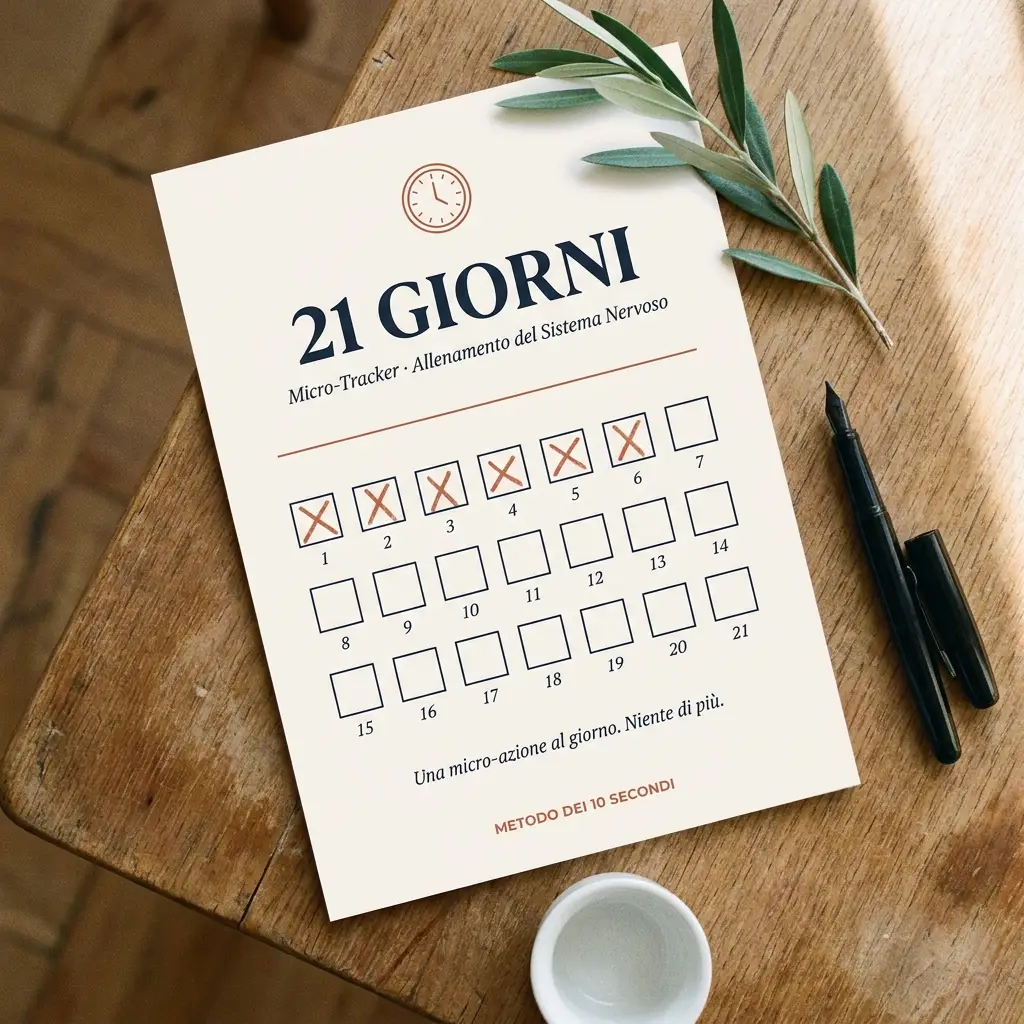 21-Day Micro-Tracker con caselle giornaliere.